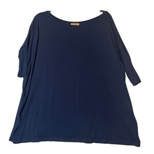 Piko 1988 Women's Scoop Neck Tunic Top Navy Blue Size Small Lightweight